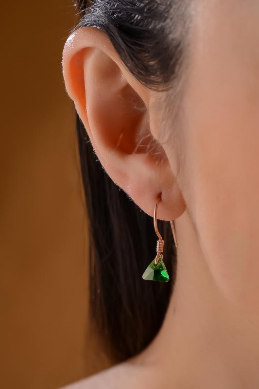 Swarovski%20Taşlı%206628%20Xilion%20Triangle%20925%20Ayar%20Gümüş%20Küpe%20-%20Emerald