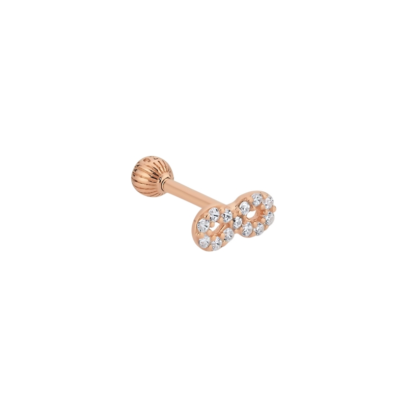 Gümüş%20Sonsuzluk%20Zirkon%20Taşlı%20Tragus%20Küpe-Rose%20kaplama