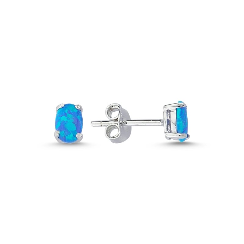 Gümüş%206x4mm%20Oval%20Opal%20Tektaş%20Küpe