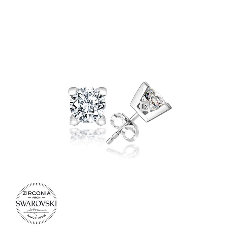 Gümüş%20Swarovski%20Zirconia%20Taşlı%20Tektaş%20Küpe