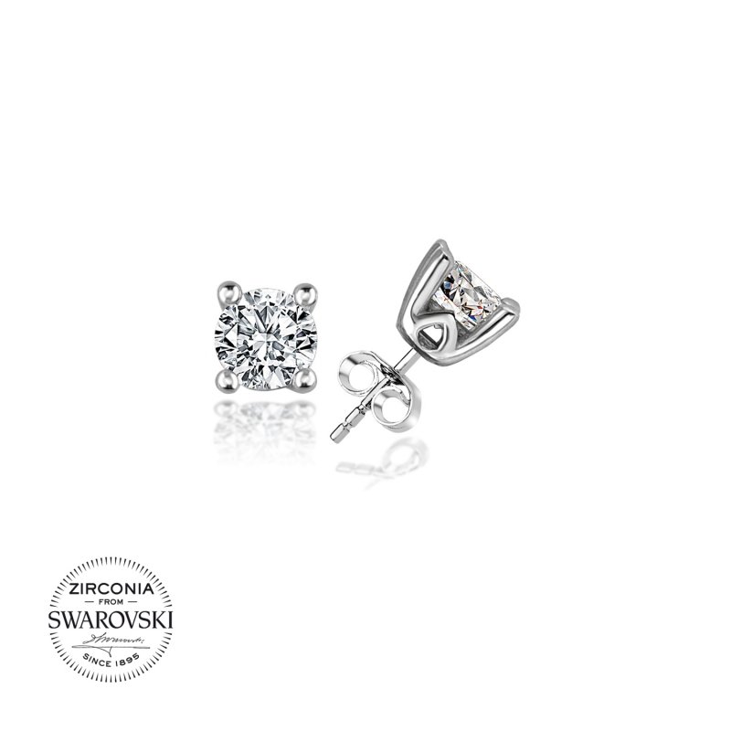 Gümüş%20Swarovski%20Zirconia%20Taşlı%20Tektaş%20Küpe