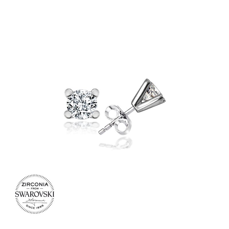 Gümüş%20Swarovski%20Zirconia%20Taşlı%20Tektaş%20Küpe