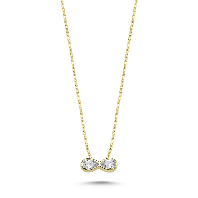 Gümüş%20Infinity%20Drop%20CZ%20Necklace-Altın%20kaplama