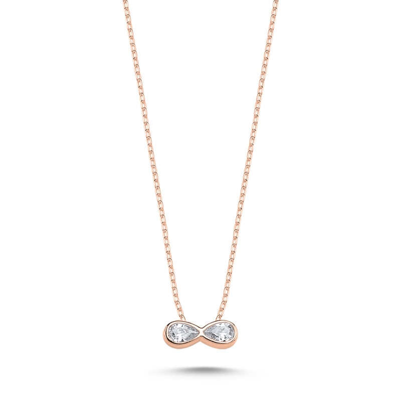 Gümüş%20Infinity%20Drop%20CZ%20Necklace-Rose%20kaplama