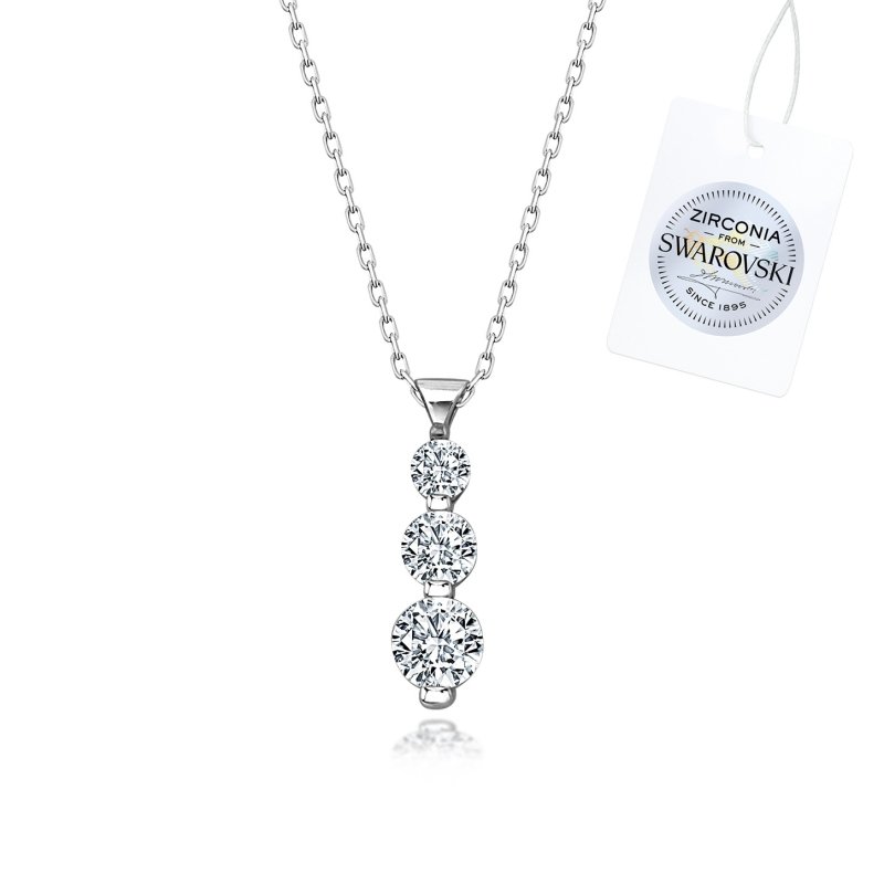 Gümüş%20Swarovski%20Zirconia%20Taşlı%20Kolye