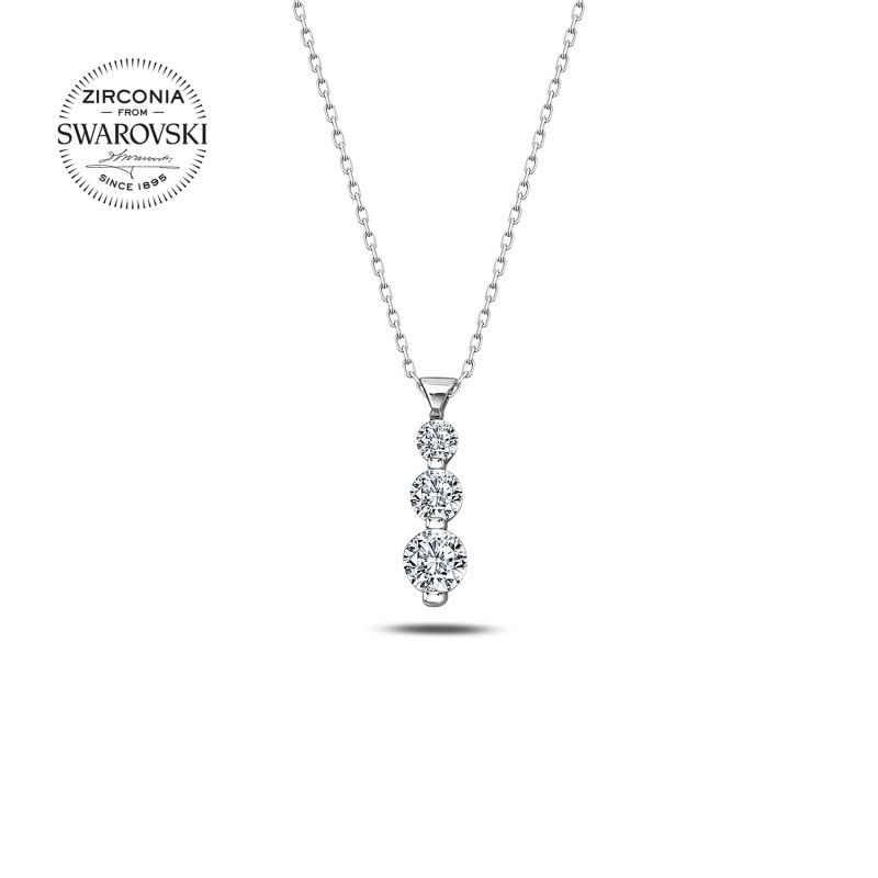 Gümüş%20Swarovski%20Zirconia%20Taşlı%20Kolye