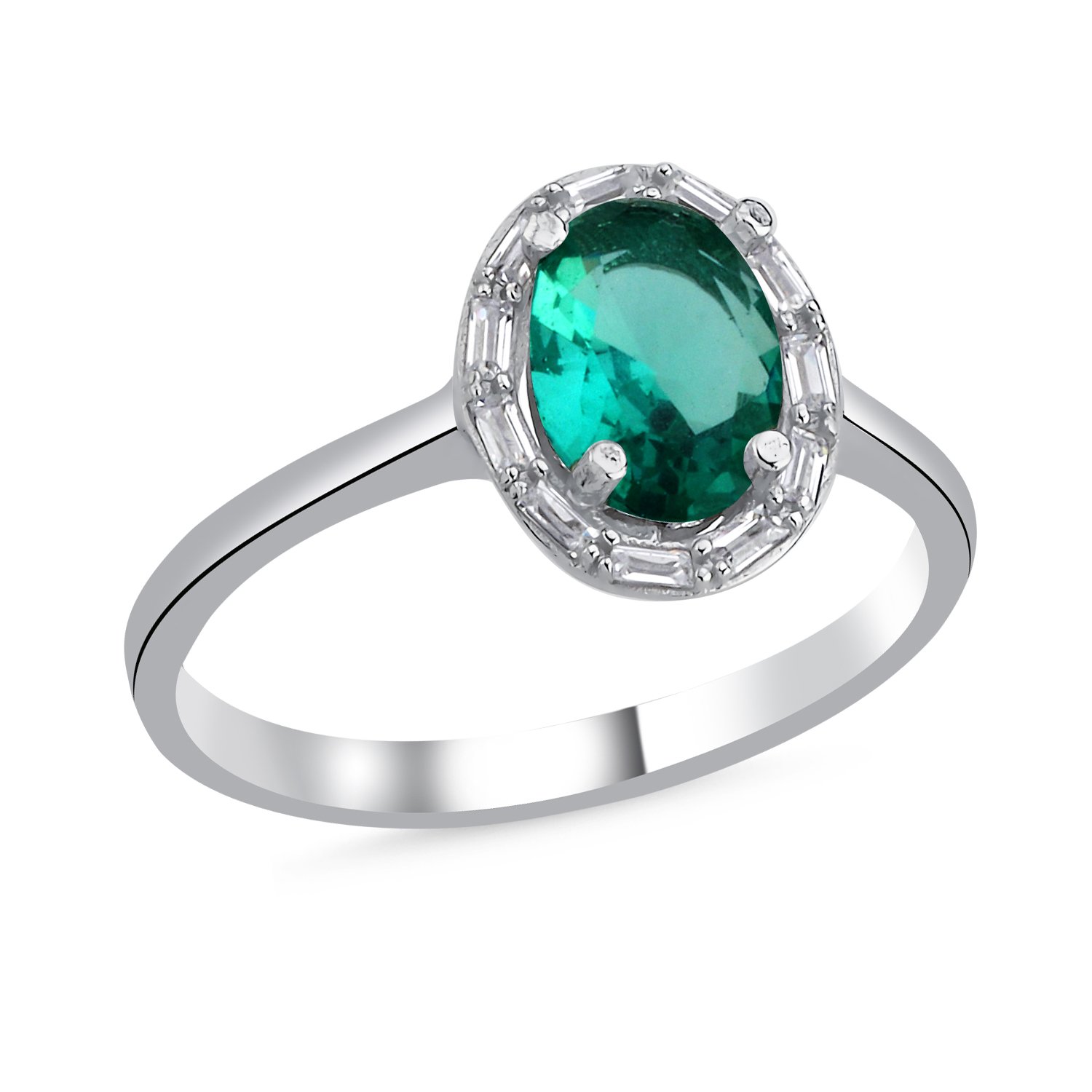 Gümüş%20Paraiba%20Oval%20Baget%20Zirkon%20Taşlı%20&%20Halo%20Tektaş%20Yüzük