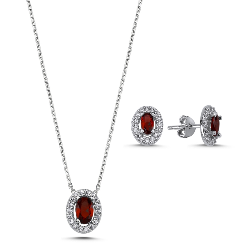 Gümüş%20Oval%20Renkli%20Zirkon%20Taşlı%20Halo%20Tektaş%20Set-Garnet%20zirkon%20(kırmızı)